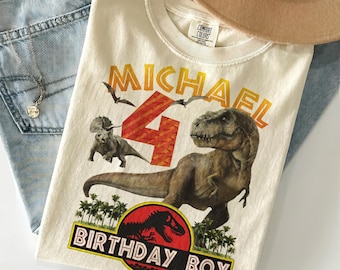 Dinosaur Birthday Shirt, Jurassic Park Custom Birthday Boy Shirt, Jurassic Park Birthday tee for Boy, Jurassic Park Dinosaur Matching Shirt
