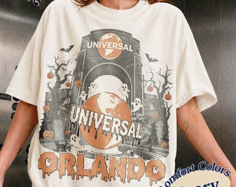 Camiseta Comfort Colors de Halloween de Universal Studios Orlando, camiseta a juego para la fiesta familiar de Halloween de Universal Studios, atuendo para el parque temático de Halloween