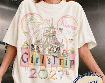 Personalized Disney Girls trip 2027 shirt, Disney Princess Bestie Best friends matching shirts, Magic Kingdom WDW Disneyland group shirts