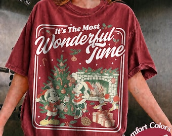 Vintage Mickey Friends Christmas Shirt, Retro Most Wonderful Time Tee, Disneyland Holiday Sweatshirt, Magic Kingdom Family Trip Gift