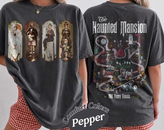 Haunted Mansion Shirt, The Haunted Mansion Map Comfort Color Shirt, Retro Disney Halloween Shirt, Stretching Room Shirt, Disneyland Trip Tee