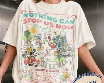 Retro Mickey and Minnie's Runaway Railway Nothing Can Stop Us Now Shirt, Disney Ride Tee, WDW Hollywood Studios Family Trip 2026