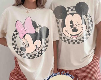 Retro Mickey and Friends Shirt, Retro Disney Trip Shirt, Checkered Mickey Shirt, Retro Mickey Shirt, Disney Family Vacation, Custom Disney