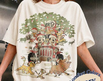 Camiseta navideña vintage Hakuna Matata, camiseta de viaje familiar a Disney, camiseta navideña de Animal Kingdom, camiseta del Rey León, camiseta de Disney WDW, regalos de Navidad