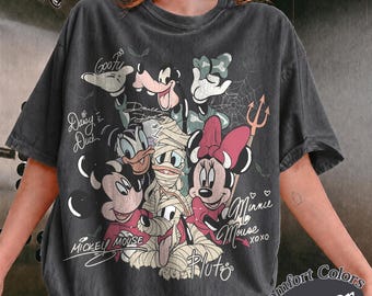 Comfort Colors Mickey & Friends Signature Halloween Tee, Walt Disney World Not So Scary Party Shirt, Magic Kingdom 2027 Trip T-Shirt