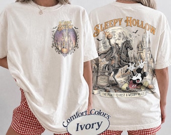 Camiseta Comfort Colors del Jinete sin Cabeza y Mickey Mouse, Camiseta Disney Mickey's Not So Scary Halloween Party, Disfraces de Halloween de Disneyland
