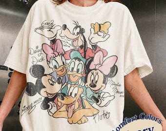 Retro Mickey and Friends Signatures Shirt, Magical Shirt, Disney Characters Tee, Disney Mouse Head Tee, Mickey & Co Gift, Disney Tee