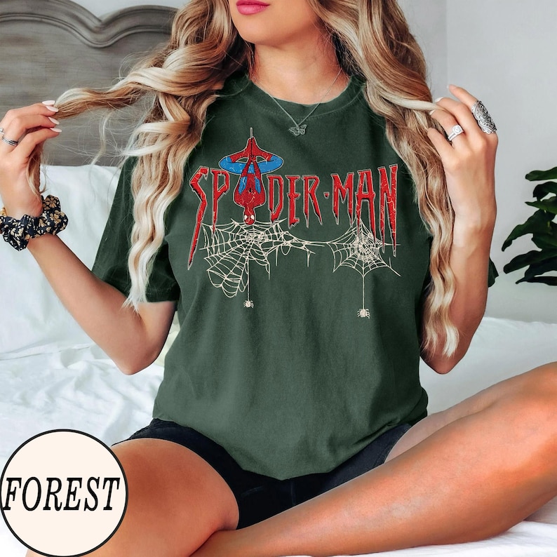 Vintage Spiderman Shirt, Marvel Comfort Colors Shirt, Marvel Avengers Shirt, Spiderman Birthday Shirt, Spiderman Shirt, Marvel Family Shirt. image 7