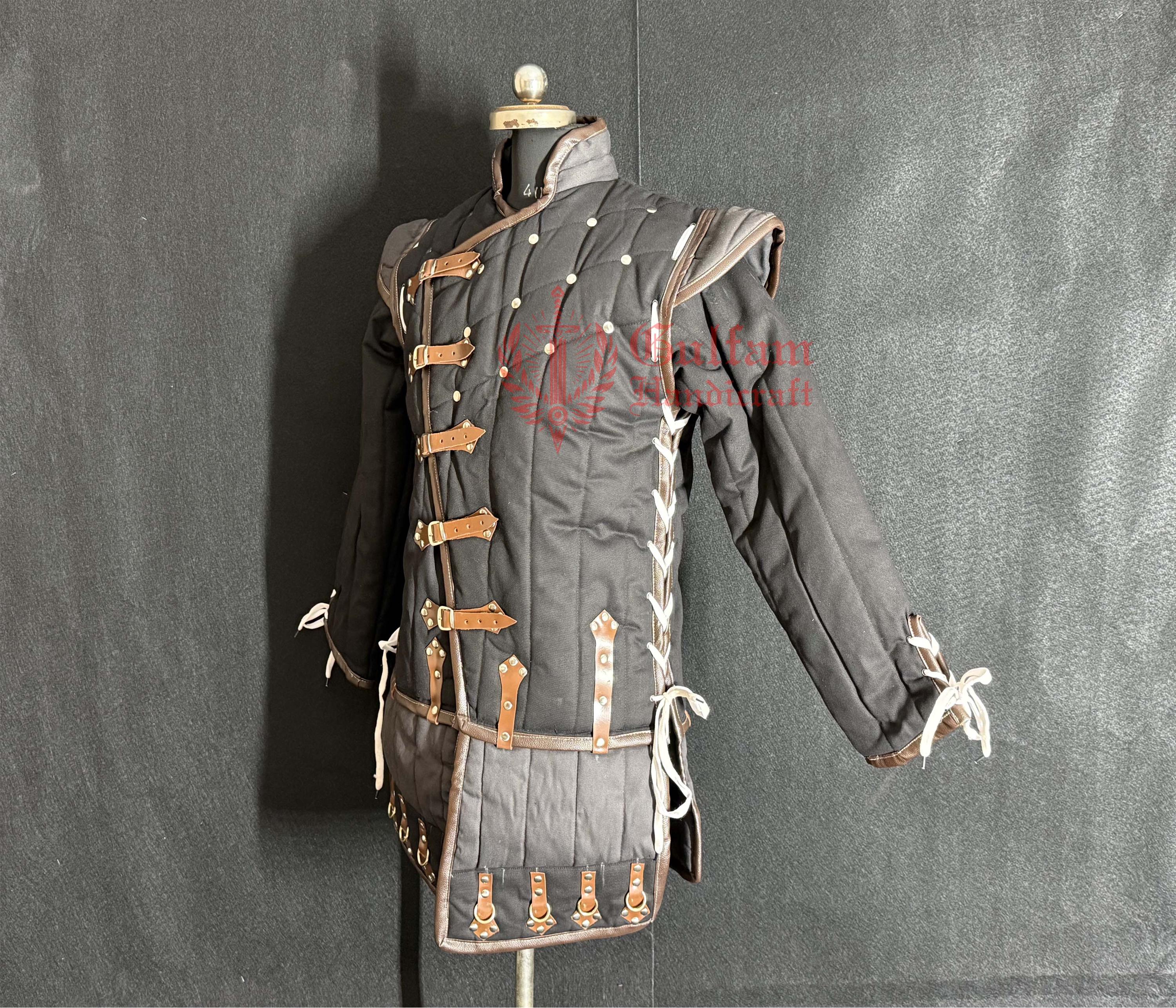 Handcrafted Medieval Gambeson Armor – Traditional Quilted Padded Jacket ...