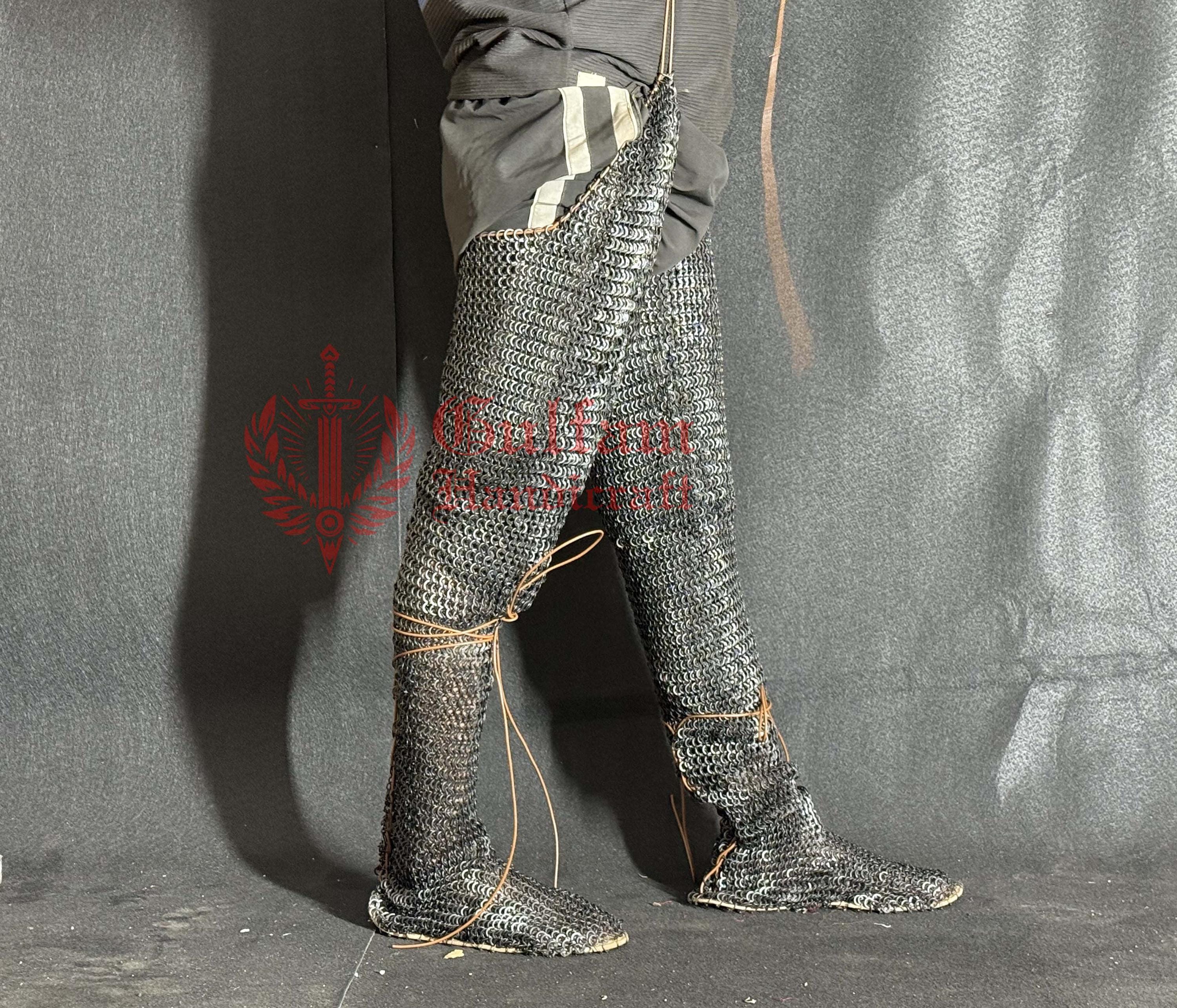Mild Steel Chainmail Chausses – Riveted 8mm Flat Ring Medieval Leg ...