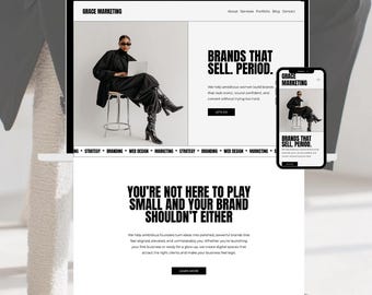 Squarespace 7.1 Marketing Template | Feminine Minimal Website für Kreative, Coaches & Dienstleister