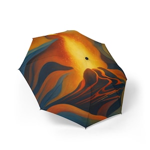 Volcanic Fountain Travel Umbrella | Foldable | The flame that lit the fire of the Glow Forth Collection.