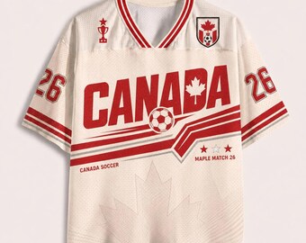Camisa personalizada da seleção canadense de futebol, camisa de futebol personalizada do Canadá, camisa para o dia do jogo do Canadá, presente para torcedor do Maple Leaf Soccer