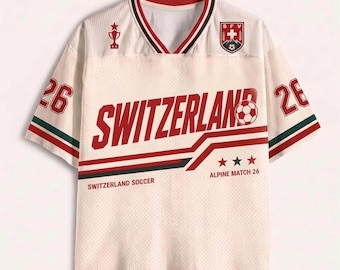 Camiseta personalizada da seleção suíça de futebol, camiseta retrô de futebol suíço, presente para torcedores da Copa do Mundo de 2026, camiseta personalizada para o dia do jogo.
