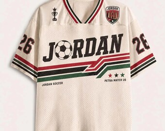 Camisa de futebol da Jordan, camisa retrô de jogo do Petra, camisa personalizada com nome e número, presente para torcedor de futebol jordaniano