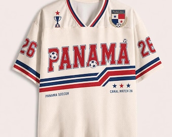 Camisa de futebol personalizada da seleção do Panamá, camisa de futebol personalizada da seleção do Panamá, camisa para o dia do jogo do Panamá, presente para torcedor do Canal Match