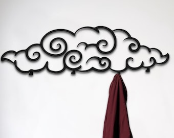 Modern Metal Cloud Coat Rack, Stylish Hallway Organizer