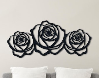 Steel Rose Metal Wall Art: Romantic Floral Decor