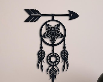 Metal Dreamcatcher Wall Art: Boho Rustic Home Decor