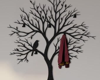 Cabideiro de metal em formato de árvore, organizador de parede para hall de entrada, decoração moderna para casa.