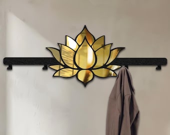 Lotus Metal Coat Rack, Modern Wall Organizer, Entryway Hanger