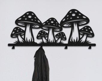 Mushroom Metal Coat Rack, Modern Hallway Organizer