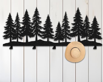Forest Metal Coat Rack: Rustic Steel Entryway Organizer