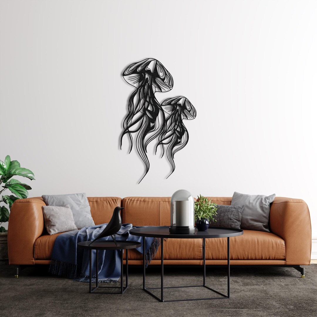 Metal Jellyfish Wall Art, Coastal Home Decor - Etsy