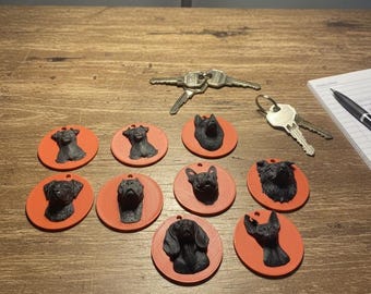 Dog Portrait Keychain STL Bundle | 3D Print Files (6 Designs) DIGITAL PRODUCT