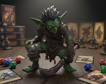 Goblin Fighter STL | Fantasy RPG Character | Tabletop Style Figure | 3D Printable Model | Digital Download
