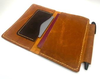 Personalized Tan Leather Passport Holder – Minimalist Laser Engraved Travel Wallet