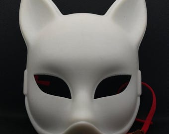 3D Printed Half Cat Mask | Lightweight PLA Cosplay Party Costume