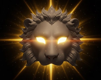 3D Printable Lion Half Mask STL | Cosplay, Decor (Digital Download)