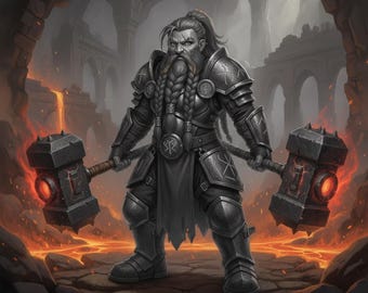 Dwarf Warrior Statue | 3D Printed RPG Miniature |  Fantasy Tabletop Figure