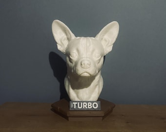 Custom Pet Bust 3D Print | Personalized Pet Model From Photo (Unpainted)