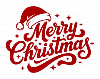 Merry Christmas SVG: Vintage Christmas, Holiday Graphic, T-Shirt Design, Xmas Decor, Cut Files, SVG, PNG, Instant Download