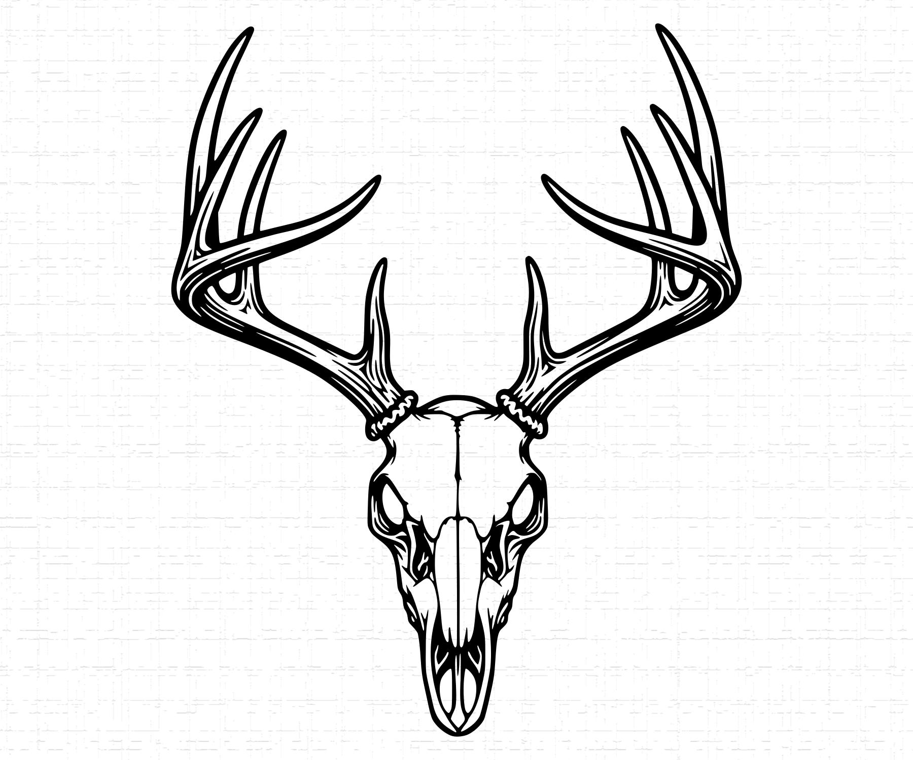 Deer Skull With Antlers SVG: T-shirt Design, Hunting Trophy