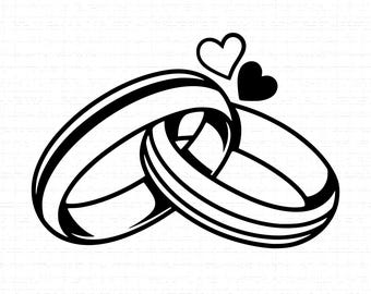 Wedding Rings SVG: T-Shirt Design, Marriage Anniversary, Couple Gift, Love Symbol, Cut Files, SVG, PNG, Instant Download