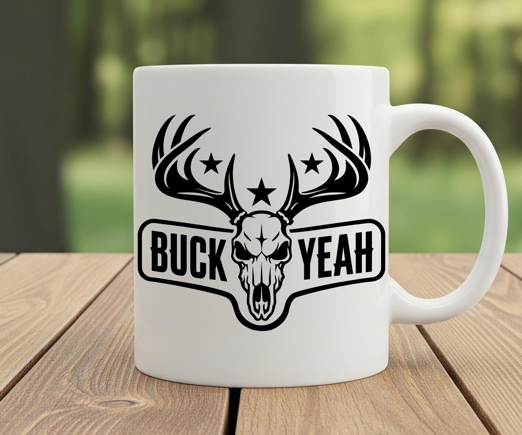 Buck Yeah Hunting SVG, PNG, Deer Skull Antlers, Big Buck, Hunter Gift ...