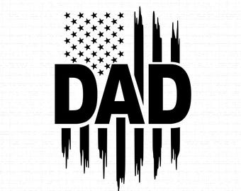 Dad Usa Flag SVG: Patriotic Father's Day Graphic, T-Shirt Design, Gift for Dad, Dad Life, Cut Files, SVG, PNG, Instant Download