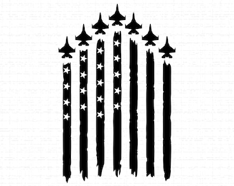 Air Force Fighter Jet Flag SVG: T-Shirt Design, 4th of July, Patriotic, F16, Military, Cut Files, SVG, PNG, Instant Download