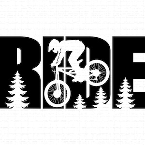 Balade en vélo Logo SVG : création de t-shirt, cadeau cycliste, VTT, cyclisme, vie à vélo, fichiers de coupe, SVG, PNG, téléchargement immédiat