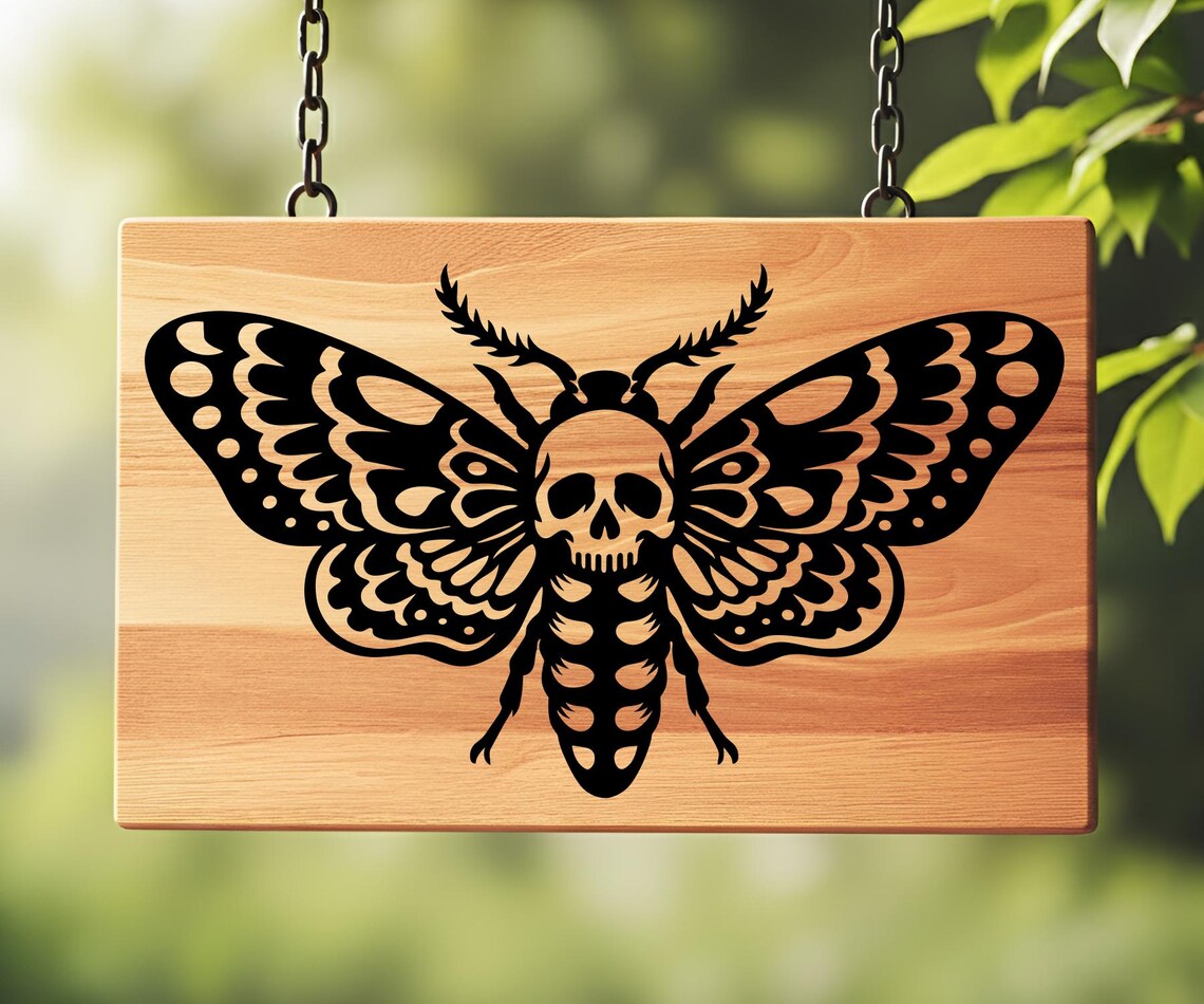 Death Head Moth SVG, PNG, Gothic Skull Butterfly Insect, Dark ...