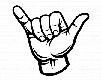 Shaka Hand Sign SVG, PNG, Aloha Vibes, Hang Loose Gesture, Surf Culture Symbol, Hawaii Style, Tropical Beach Lifestyle, Surfer Art, Summer