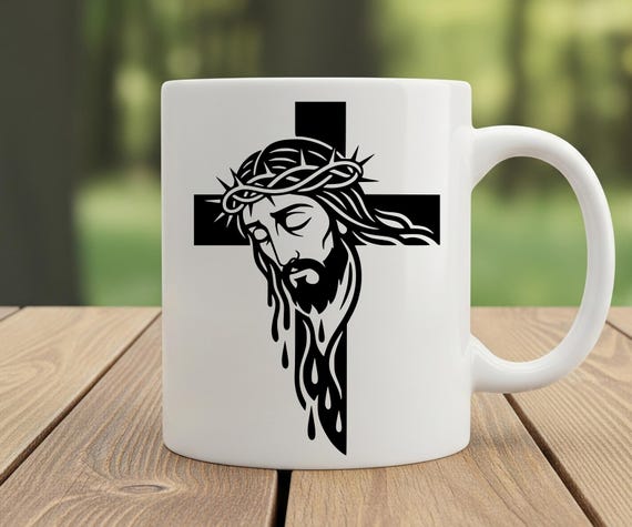 Jesus and Cross SVG: Christ Face, Crown of Thorns, Religious