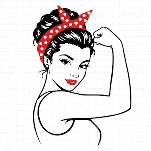 Rosie The Riveter SVG, PNG: We Can Do It, Girl Power, Strong Woman, T-Shirt Design, Cut File, Instant Download