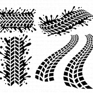 Huella de neumático embarrada SVG, PNG, Salpicaduras de barro, Todoterreno, Huellas de vehículos, Monster Truck, Banda de rodadura de neumáticos, Archivo de corte para camiseta 4x4, Cricut, Silhouette