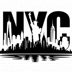 Arquivo SVG e PNG da cidade de Nova York, SVG para amantes de Nova York, horizonte de Nova York, Estátua da Liberdade, Big Apple, arte urbana, arquivo de corte para camisetas de viagem, Cricut, Silhouette