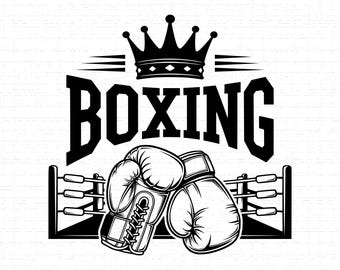 Boxing Logo SVG, PNG,: T-Shirt Design, Boxer Gift, Fighter, Boxing Gloves, Motivational, Gym, Cut File, Instant Download