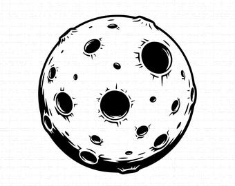 Moon Crater SVG: T-Shirt Design, Space, Planet, Astronomy, Celestial Body, Cut Files, SVG, PNG, Instant Download